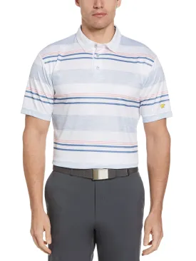 Men's Short Sleeve Printed Herringbone Stripe Polo