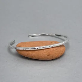 Open silver bangle - dots