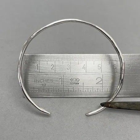 Open silver bangle - dots