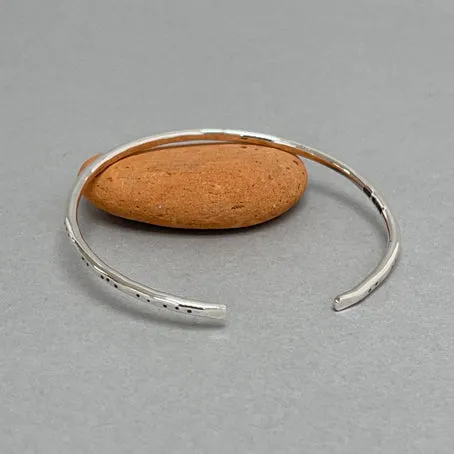 Open silver bangle - dots
