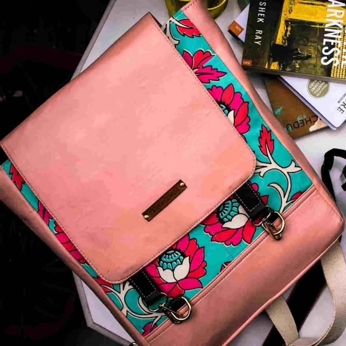 Pitthoo Backpack Flamingo Pink (Pink Print with Pink Leather)