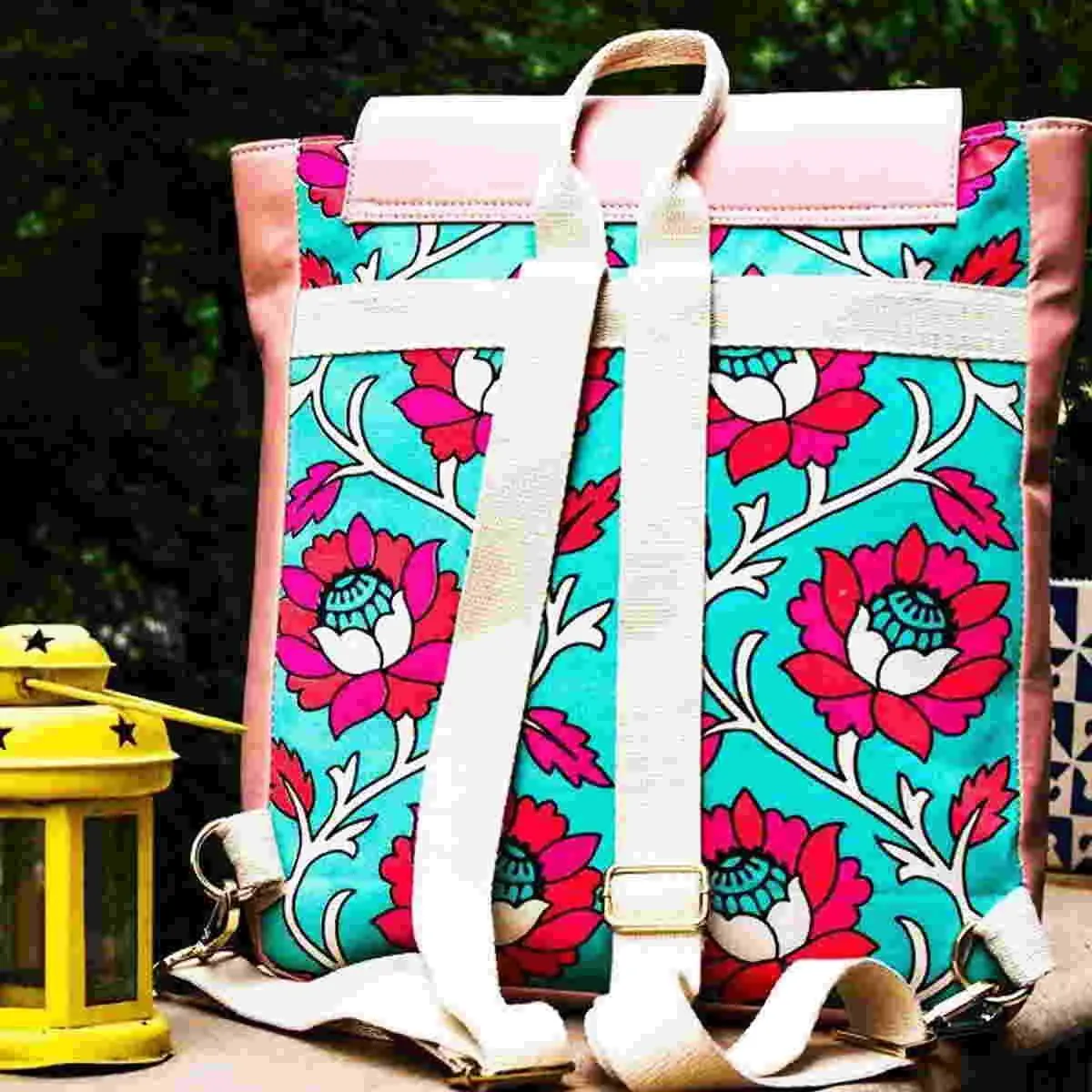 Pitthoo Backpack Flamingo Pink (Pink Print with Pink Leather)