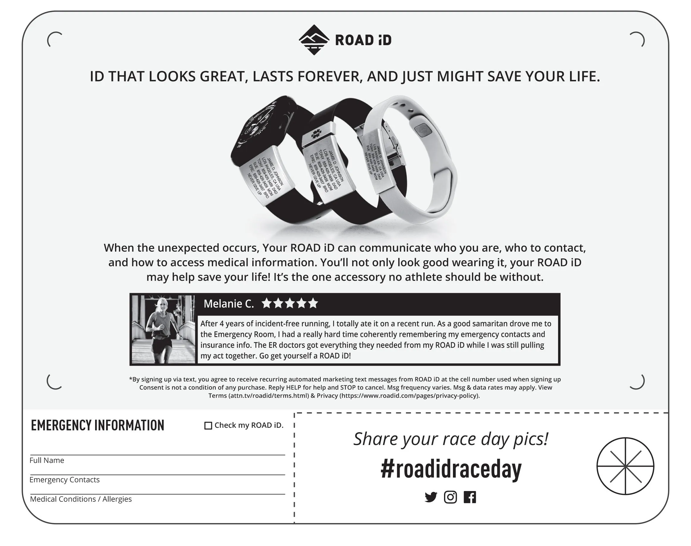 ROAD iD Standard Bib