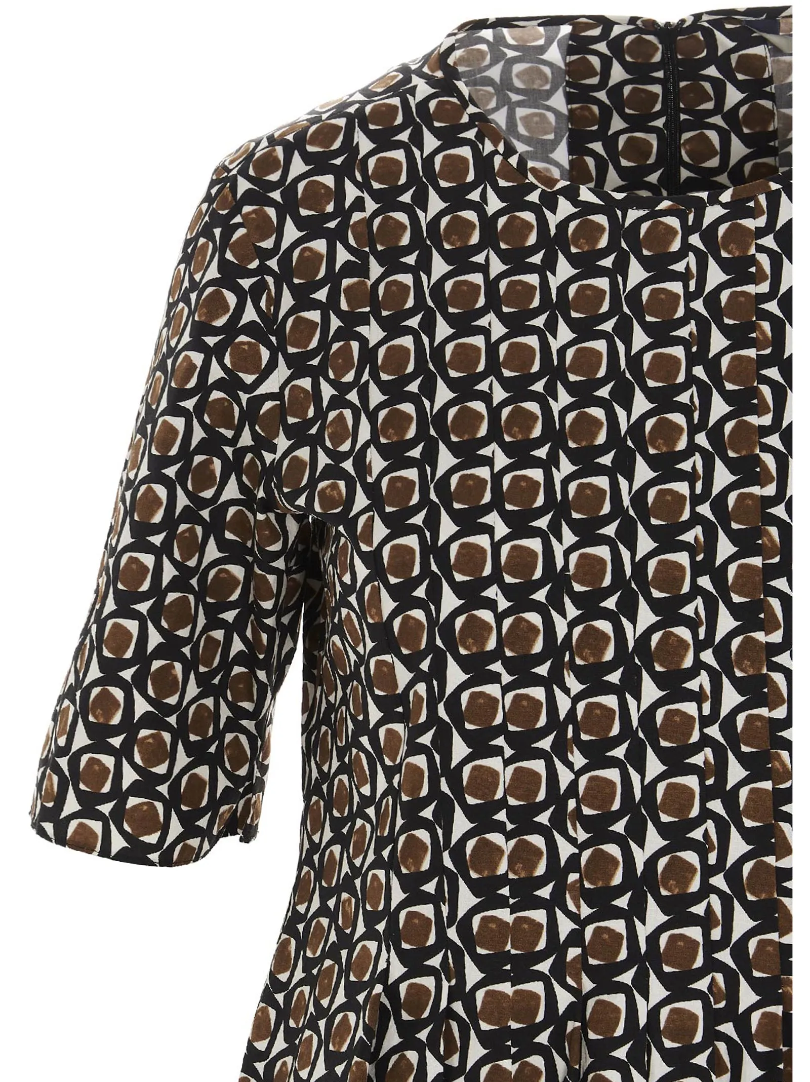 'S Max Mara Crewneck Printed Midi Dress