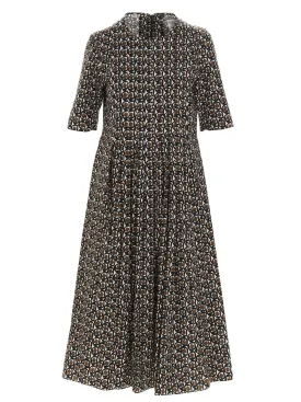 'S Max Mara Crewneck Printed Midi Dress
