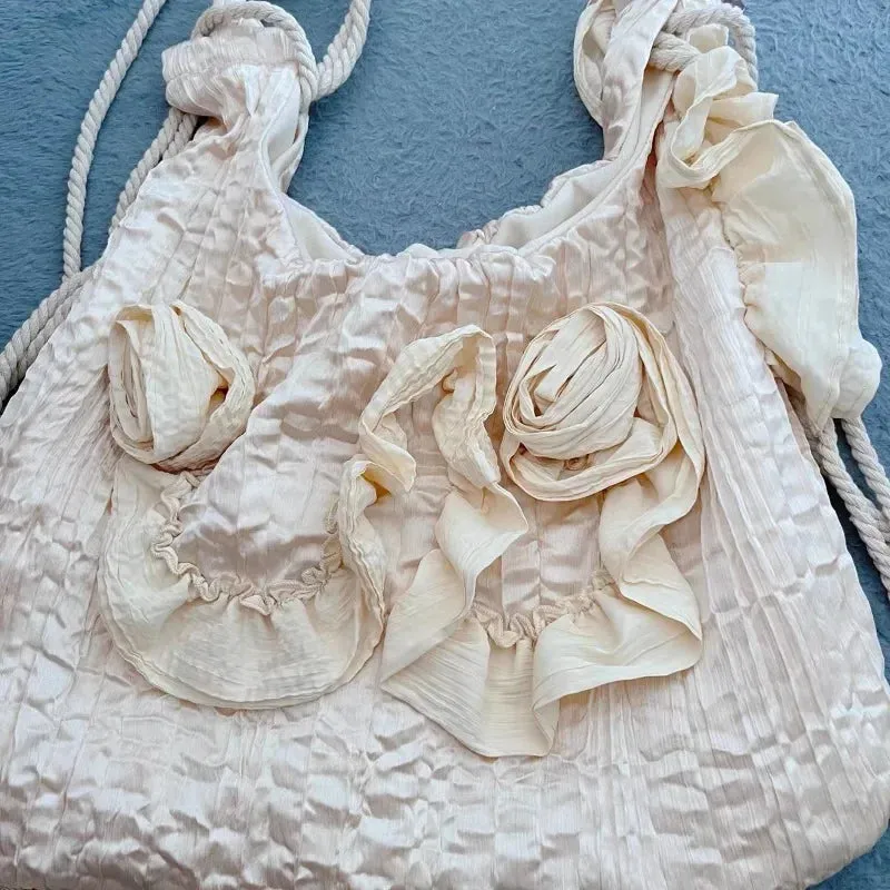 TAVIMART  -  Luxury Design Patchwork Pleated Women's Handbags High-capacity Sweet Y2k Fairy Shoulder Bags Fashion Vintage Casual Underarm Bag