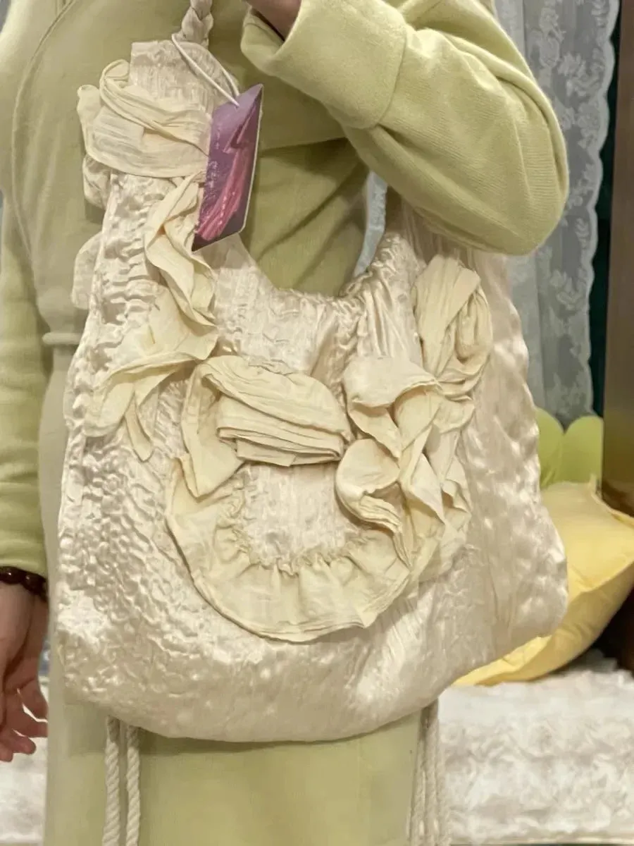 TAVIMART  -  Luxury Design Patchwork Pleated Women's Handbags High-capacity Sweet Y2k Fairy Shoulder Bags Fashion Vintage Casual Underarm Bag