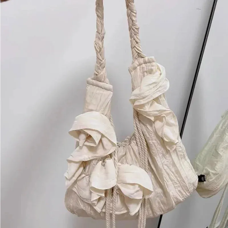 TAVIMART  -  Luxury Design Patchwork Pleated Women's Handbags High-capacity Sweet Y2k Fairy Shoulder Bags Fashion Vintage Casual Underarm Bag