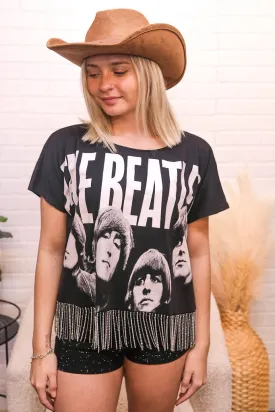 The Beatles Rhinestone Fringe Tee