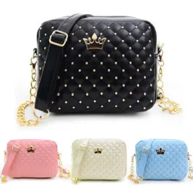Women Bag Fashion Women Messenger Bags Rivet Chain Shoulder Bag High Quality PU Leather Crossbody