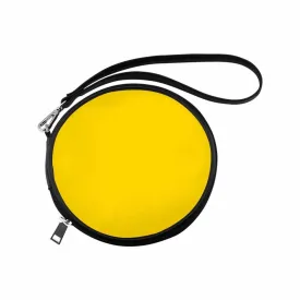 Womens Round Handbag, Gold Yellow