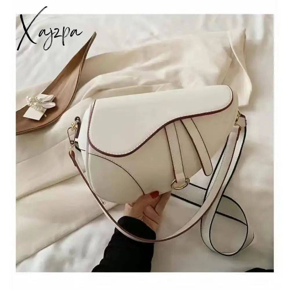 Xajzpa - New Women's Bag Leisure Saddle Bag Pu Solid Color Diagonal Bag Fashion Easy Matching Lady Handbags